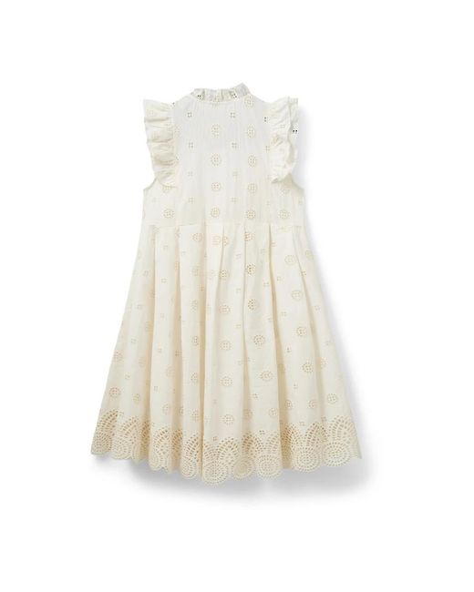 Sofie Schnoor Witte Broderie Anglaise Jurk in het Natural