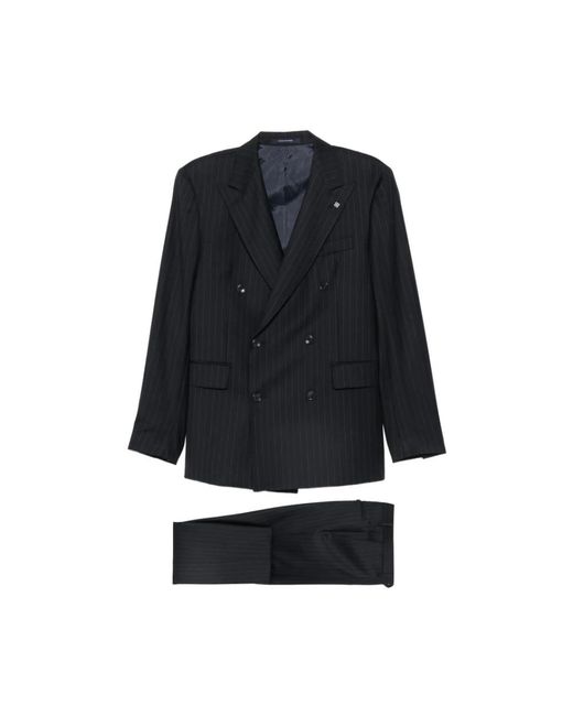 Tagliatore Kostuums ,Blauw ,Wol Double-Breasted Pak in het Black voor heren