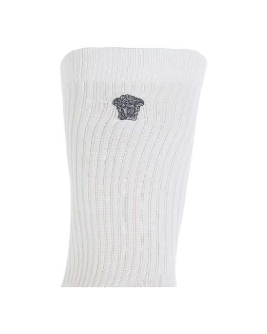 Versace Ondergoed ,Wit ,Katoen Katoenen Sokken Met Logo in het White voor heren