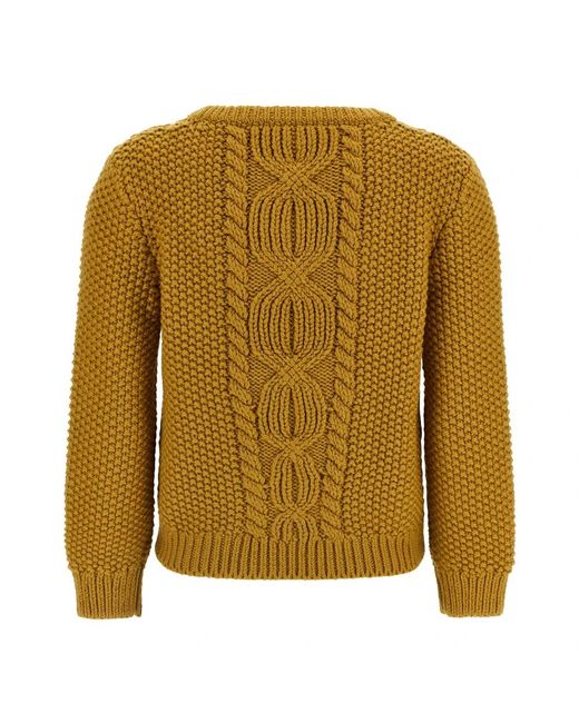 Saint Laurent Yellow Round-Neck Knitwear