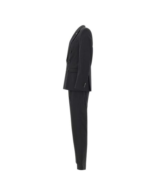 Manuel Ritz Double-Breasted Suit in het Black voor heren