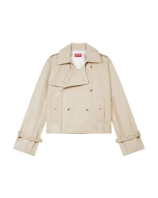 Double-Breasted Coats KENZO de color Natural