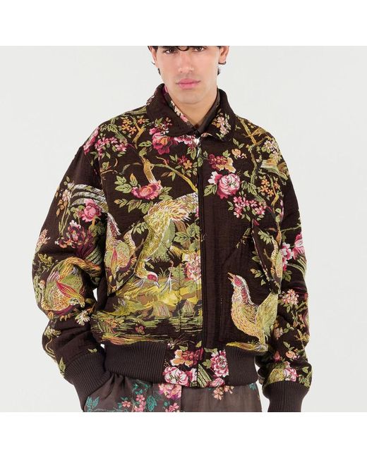 Roberto Cavalli Brown Bomber Jackets for men
