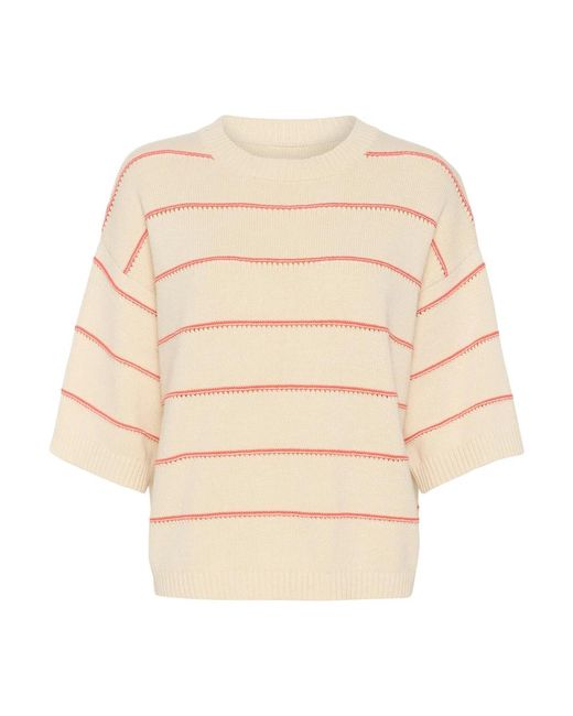 Soaked In Luxury Natural Round-Neck Knitwear