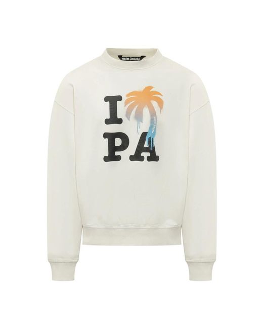 Palm Angels White Sweatshirts for men