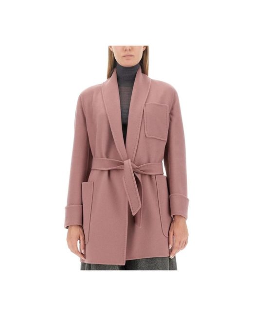 Max Mara Pink Belted Coats