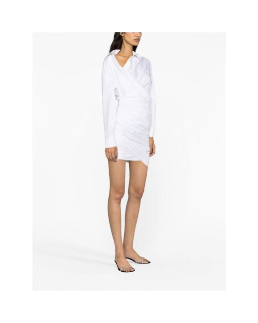 Alexander Wang White Weiße asymmetrische baumwollkleid
