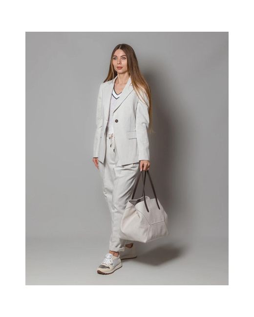 Brunello Cucinelli Gray Blazers,gesso jacke