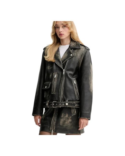 Leather Jackets Gestuz de color Black