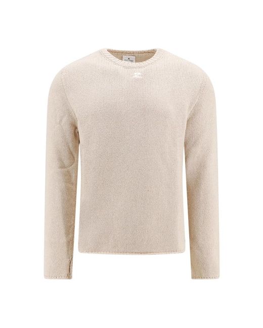 Courreges White Round-Neck Knitwear for men