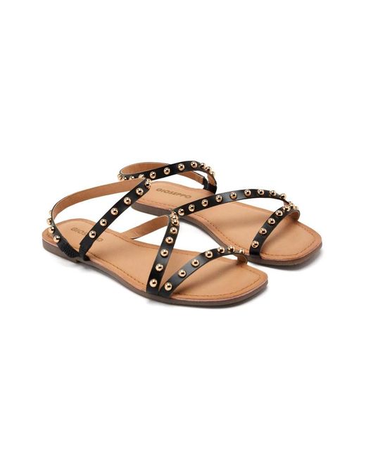 Gioseppo Brown Flat Sandals