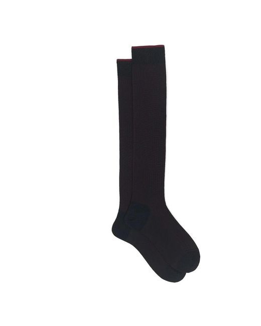 Gallo Blaue baumwoll lange socken in Black für Herren