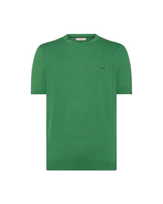Sun 68 Solid knit t-shirt in Green für Herren
