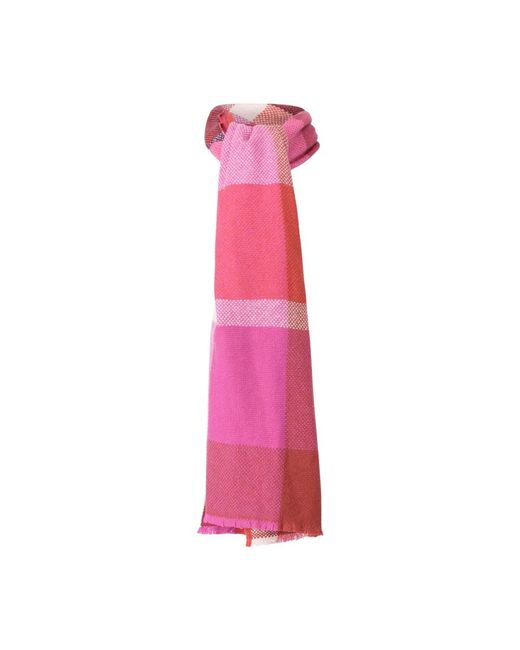 Codello Accessoires ,Roze ,Wol Handgeweven Wollen Sjaal Met Geometrisch Patroon in het Pink