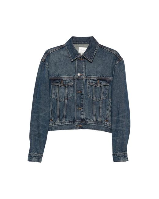 FRAME Jassen ,Blauw ,Denim Pocket Denim Jacket in het Blue