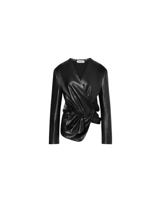 Alberta Ferretti Black Leather Jackets