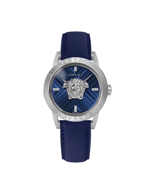 Versace Armbanduhr v-code restyling palazzo blau, silber 43 mm vesn00122 in Blue für Herren
