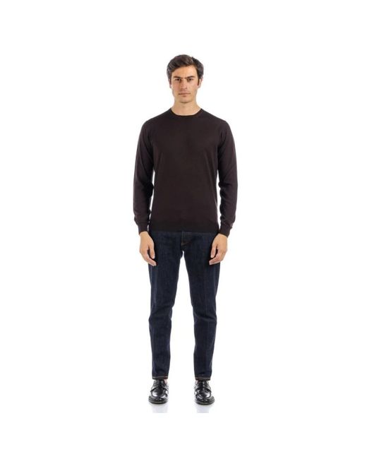 FILIPPO DE LAURENTIIS Black Round-Neck Knitwear for men