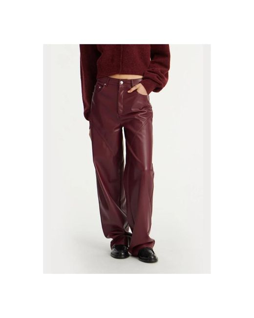 ROTATE BIRGER CHRISTENSEN Purple Straight Trousers