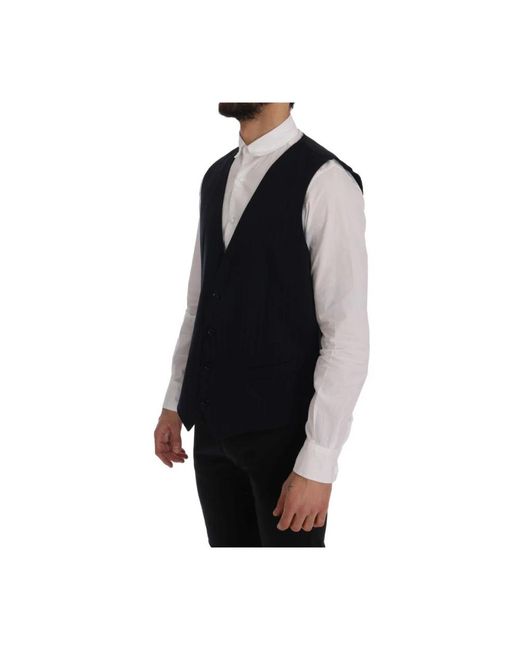 Dolce & Gabbana Black Waistcoats for men
