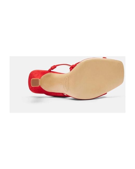 Scarosso Red Heeled Mules