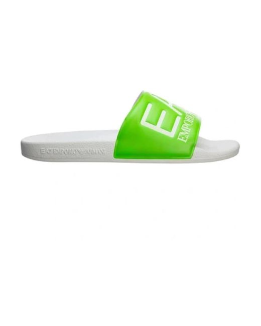EA7 Weiße Flip-Flops Und Slider in Green für Herren