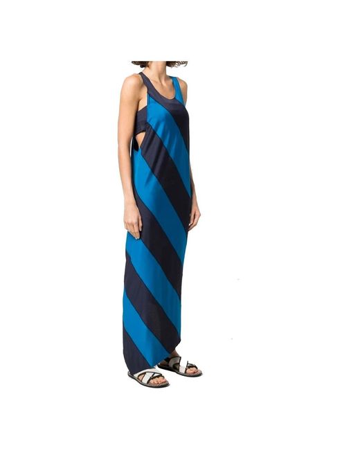 Marni Blue Stripped Long Stripe Dress