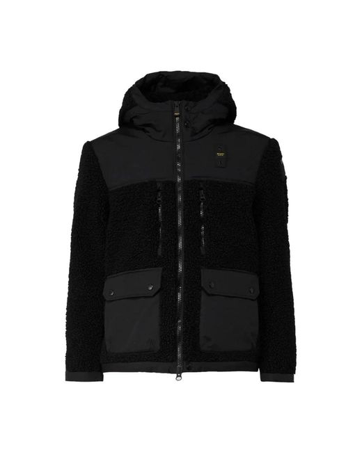 Blauer Black Faux Fur & Shearling Jackets for men