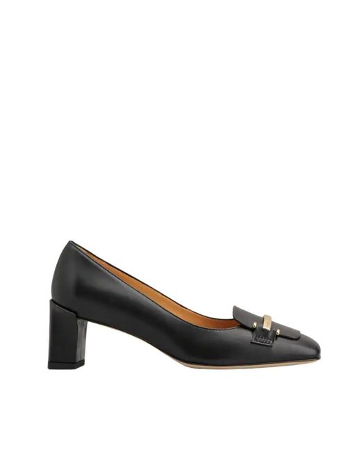 Tod's Black Schwarzes décolleté aus kalbsleder mit geometrischem absatz