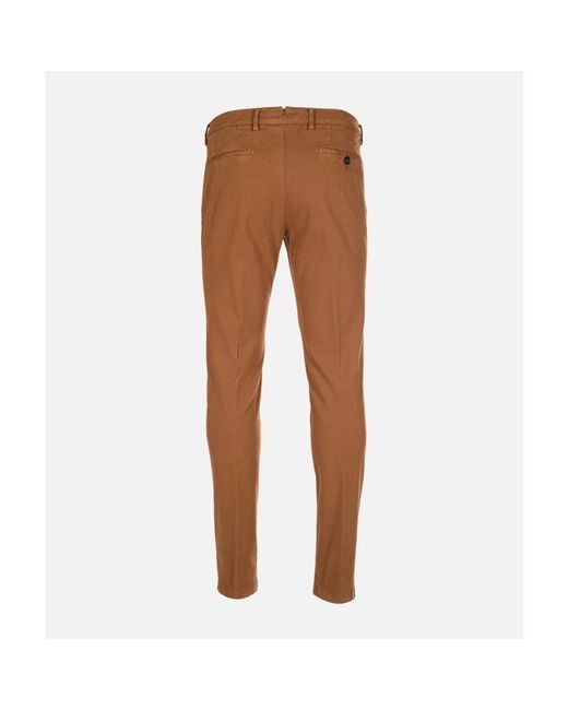 BERWICK  1707 Brown Slim-Fit Trousers for men