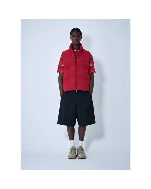 Moncler Jassen ,Rood ,Leer Matte Sparky Vest in het Red voor heren