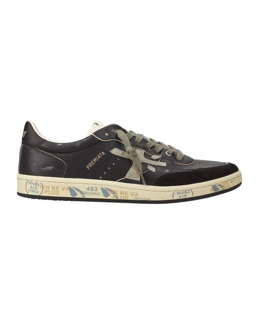Premiata Schoenen ,Zwart ,Leer Bskt Clay 6909 in het Black voor heren