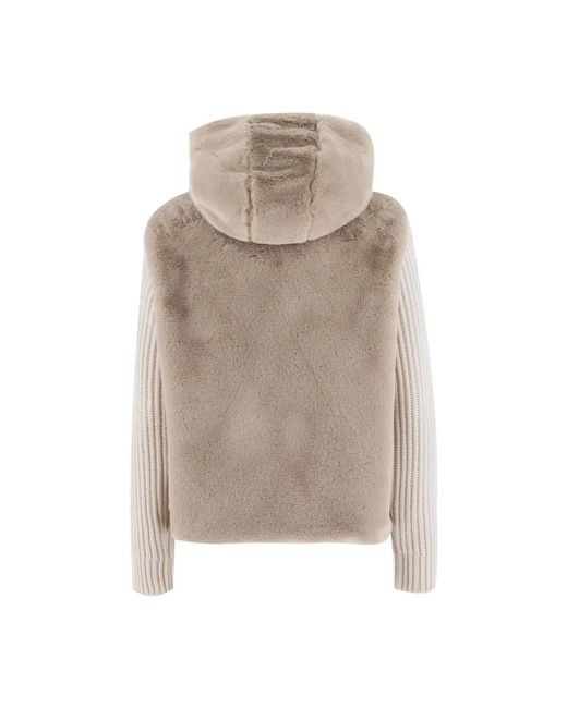 Le Tricot Perugia Veelzijdige Ritsjas Met Zakken in het Natural