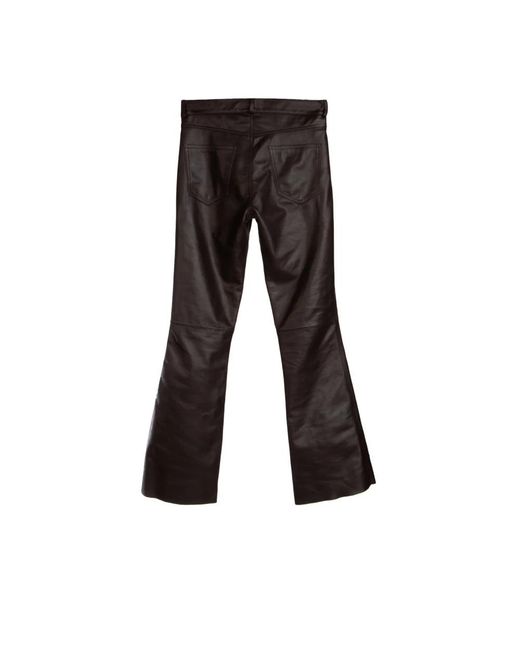 Simonetta Ravizza Broeken ,Bruin ,Leather Broeken in het Black