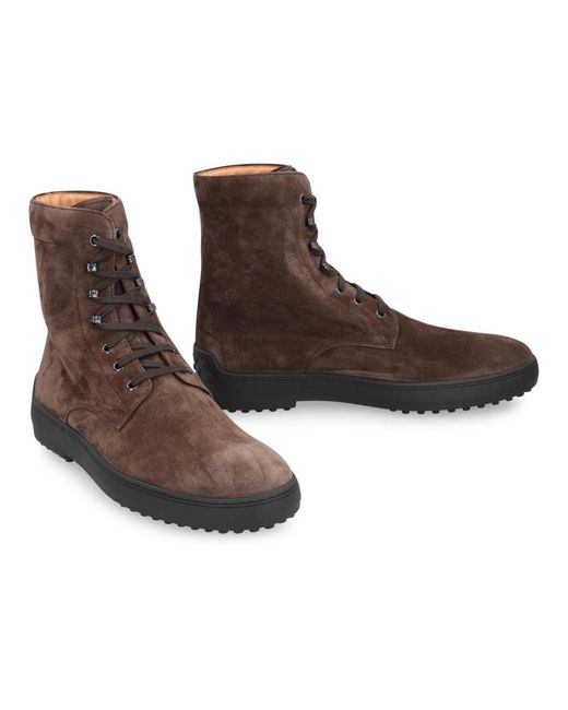 Tod's Brown Lace-Up Boots for men