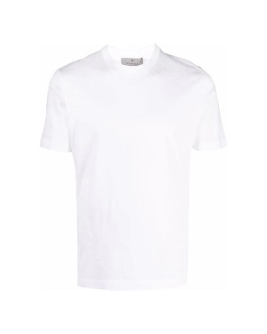 Canali Tops ,Wit ,Katoen Stijlvol Katoenen T-Shirt, Made in het White voor heren