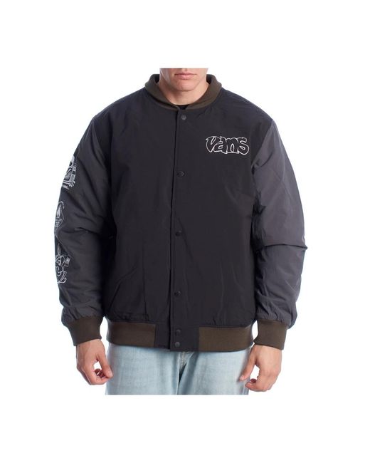 Vans Jassen ,Zwart ,Polyester Crazy Eddy Baseball Jacket in het Black voor heren