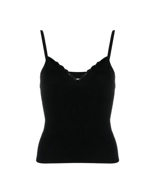Dries Van Noten Black Sleeveless Tops