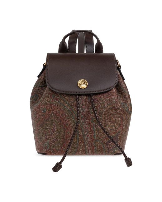 Etro Brown Logo Rucksack