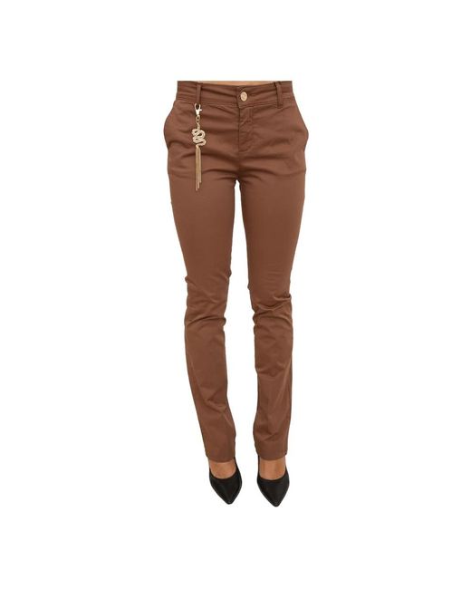 Fracomina Brown Slim-Fit Trousers