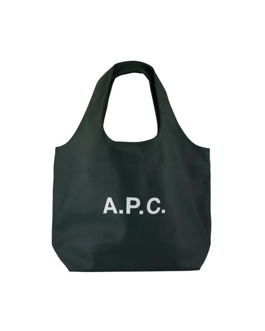 A.P.C. Groene Synthetische Shopper Tas in het Black