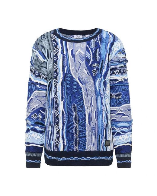 carlo colucci Blue Round-Neck Knitwear for men