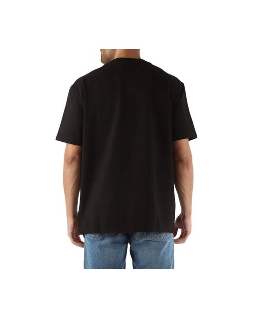 Calvin Klein Stretch-baumwoll-t-shirt mit fronttasche in Black für Herren