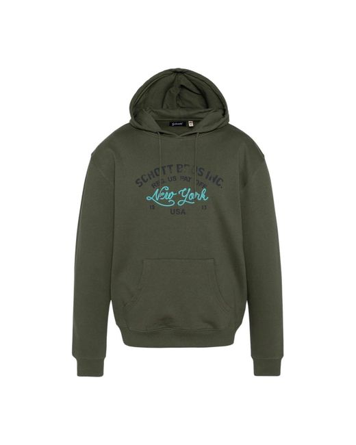 Hoodies di Schott Nyc in Green da Uomo