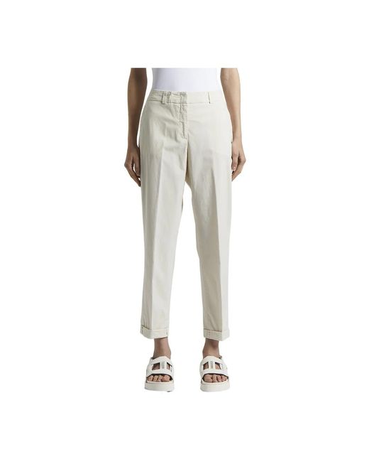 Slim-Fit Trousers di Peserico in Natural