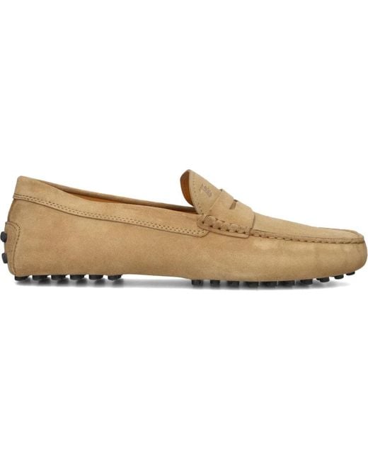 Tod's Kamel Wildleder Mokassin Schuhe in Natural für Herren