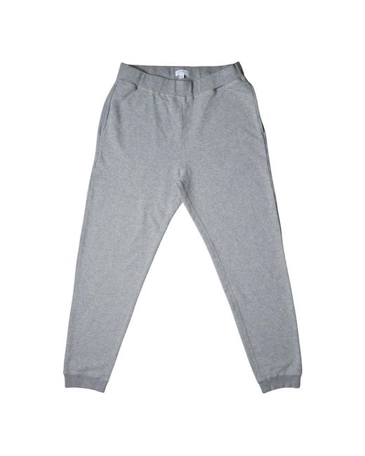 Sunspel Broeken ,Grijs ,Katoen Loopback Track Pant in het Gray voor heren