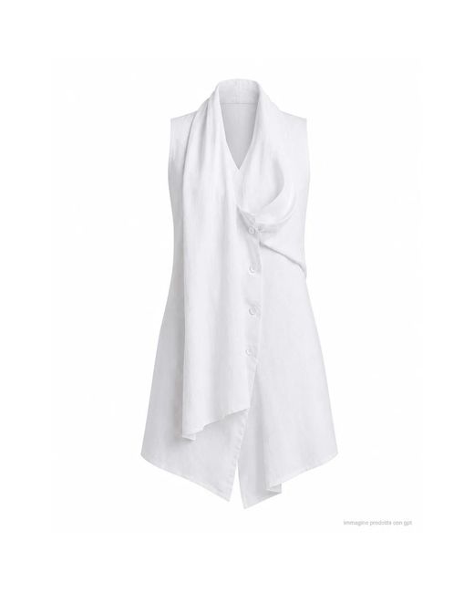 MEIMEIJ White Sleeveless Tops