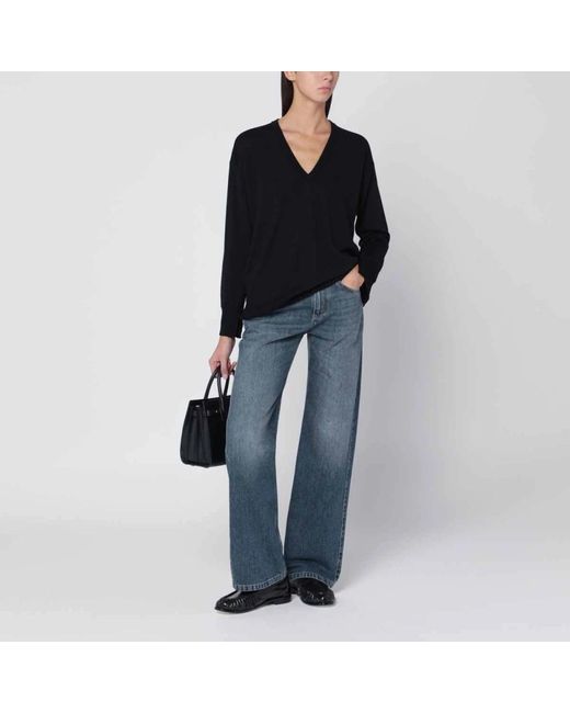 Roberto Collina Black V-Neck Knitwear