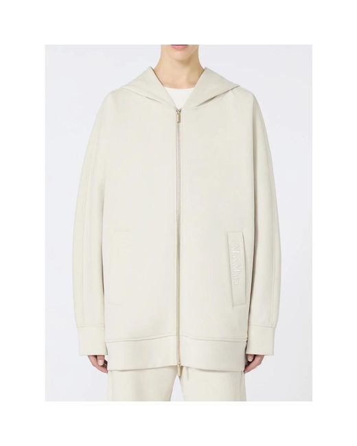 Max Mara Hoodies & Sweatvesten ,Wit ,Winter Wit Verbano Stijlvolle Jurk in het White